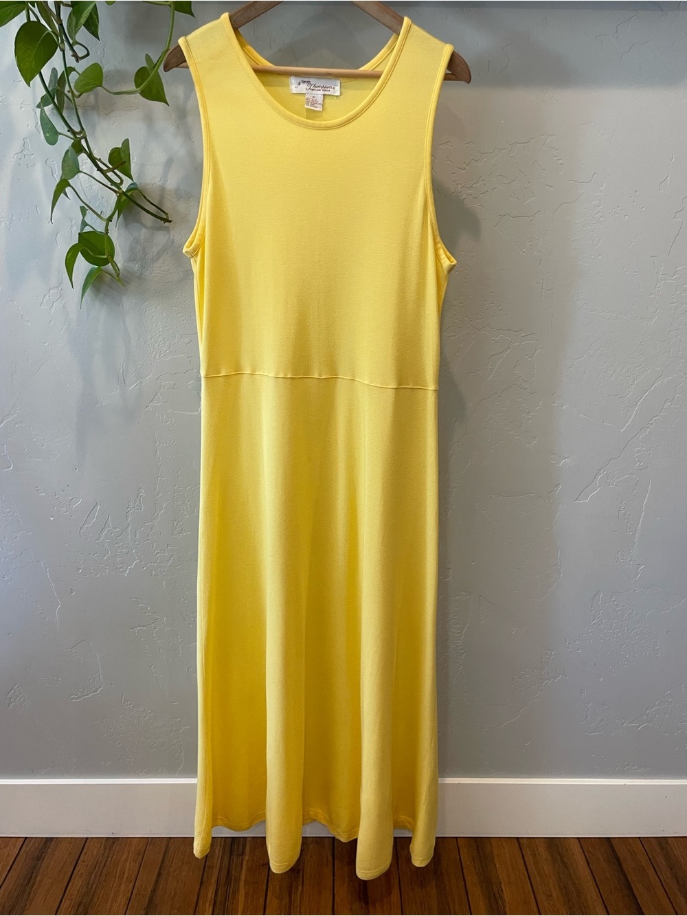 New textured Norm Thompson Cotton/Rayon blend Yellow Maxi Dress XL